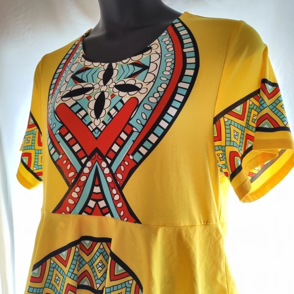 Tribal Peplum Dress NWOT 😍 - Picture 4 of 12